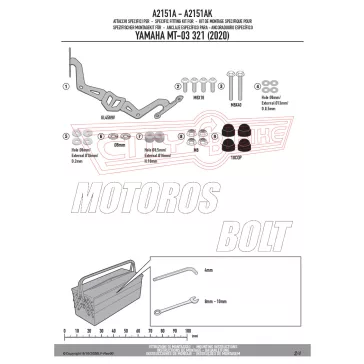 Plexi-szélvédő TARTÓ Yamaha MT-03 (2020-2026) GIVI