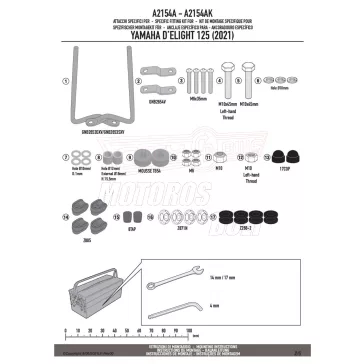   Plexi-szélvédő TARTÓ Yamaha D'ELIGHT 125 (2021-2025) GIVI