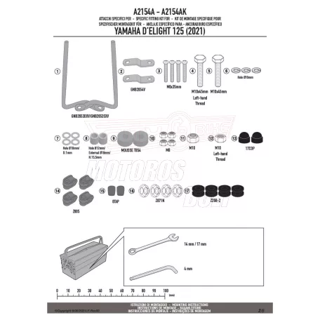 Plexi-szélvédő TARTÓ Yamaha D'ELIGHT 125 (21-24) GIVI