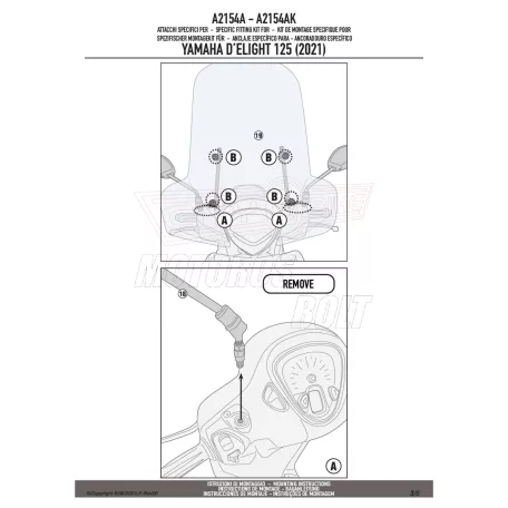 Plexi-szélvédő TARTÓ Yamaha D'ELIGHT 125 (21-24) GIVI