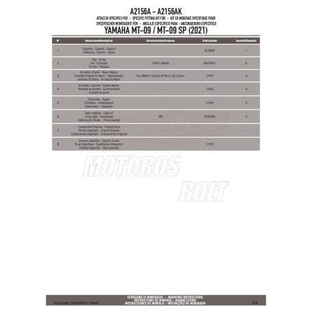 Plexi-szélvédő TARTÓ YAMAHA MT-09/MT-09 SP (21-23) GIVI