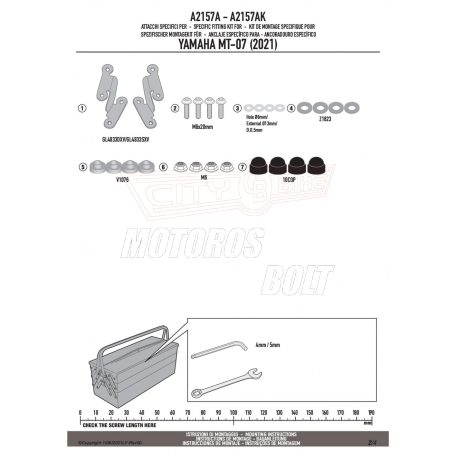 Plexi-szélvédő TARTÓ YAMAHA MT-07 (21-24) GIVI