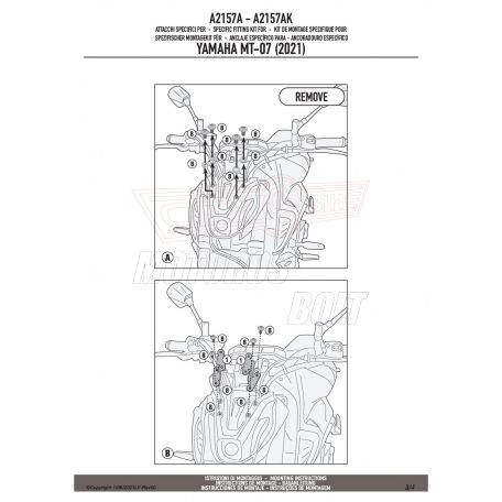 Plexi-szélvédő TARTÓ YAMAHA MT-07 (21-24) GIVI