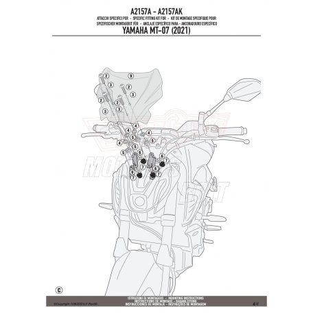 Plexi-szélvédő TARTÓ YAMAHA MT-07 (21-24) GIVI