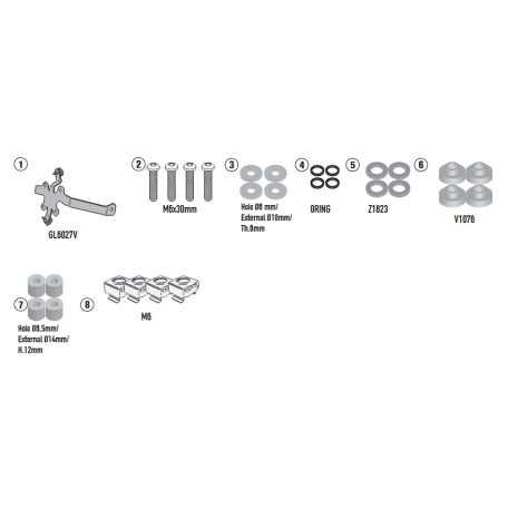 Rögzítő készlet GIVI szélvédőhöz (YAMAHA MT-07 2025 / MT-09 2024-2025)