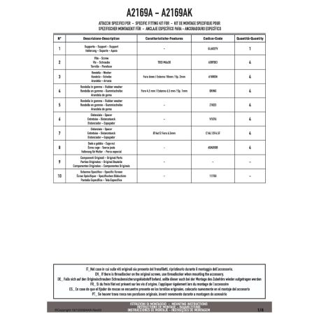Rögzítő készlet GIVI szélvédőhöz (YAMAHA MT-07 2025 / MT-09 2024-2025)