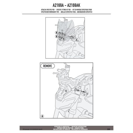 Rögzítő készlet GIVI szélvédőhöz (YAMAHA MT-07 2025 / MT-09 2024-2025)