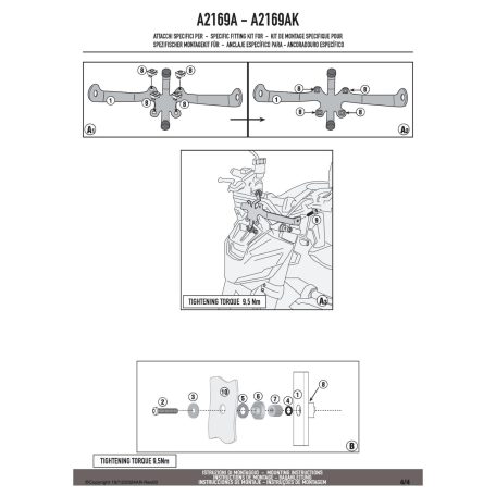 Rögzítő készlet GIVI szélvédőhöz (YAMAHA MT-07 2025 / MT-09 2024-2025)
