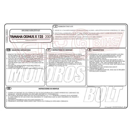 Plexi-szélvédő TARTÓ MBK Flame X 125 (07-12) / Yamaha Cignus X 125 (07-15) GIVI