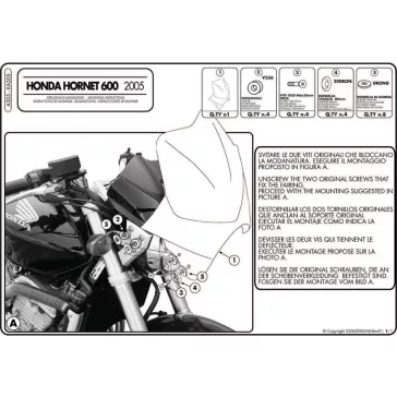 Plexi-szélvédő Honda Hornet 600 (05-06) GIVI