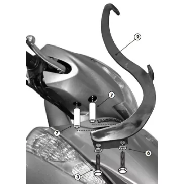Plexi-szélvédő TARTÓ Honda SH 300I (07-10) GIVI