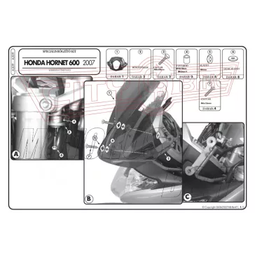 Plexi-szélvédő Honda Hornet 600 (07-10) GIVI (nem ABS)