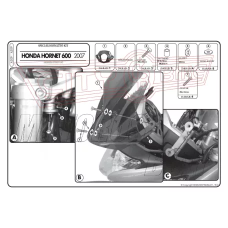 Plexi-szélvédő Honda Hornet 600 (07-10) GIVI (nem ABS)