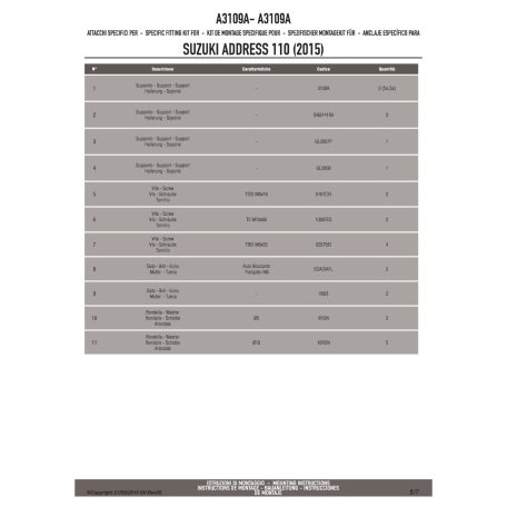 Plexi-szélvédő TARTÓ Suzuki Address 110 (2015-2018) GIVI
