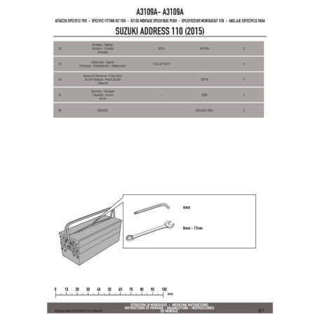 Plexi-szélvédő TARTÓ Suzuki Address 110 (2015-2018) GIVI