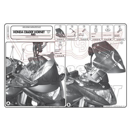 Plexi-szélvédő Honda Hornet 600 ABS (07-10) GIVI