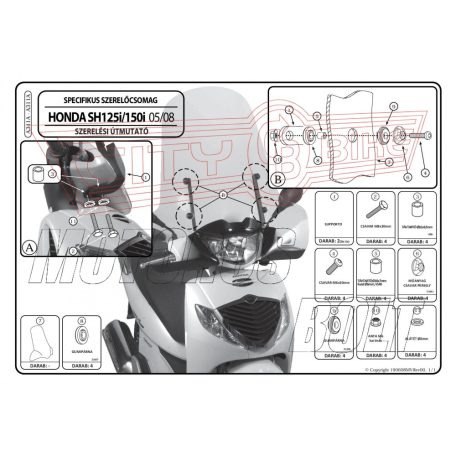 Plexi-szélvédő TARTÓ Honda SH 125I-150I (05-08) GIVI