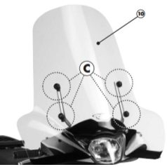 Plexi-szélvédő TARTÓ Honda SH 125I-150I (09-12) GIVI