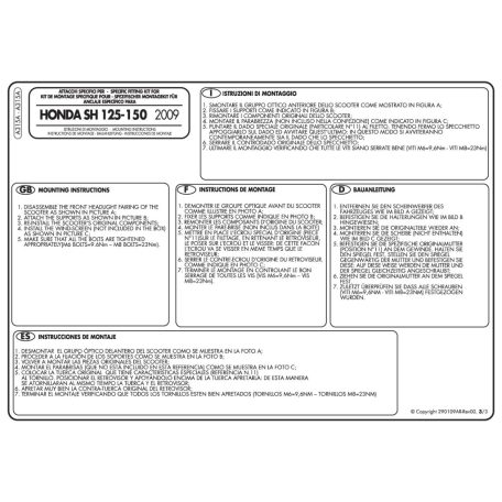 Plexi-szélvédő TARTÓ Honda SH 125I-150I (09-12) GIVI