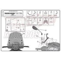   Plexi-szélvédő TARTÓ Piaggio Beverly 125IE-300IE (10-18) / Piaggio Beverly 350 Sport Touring (12-18) GIVI