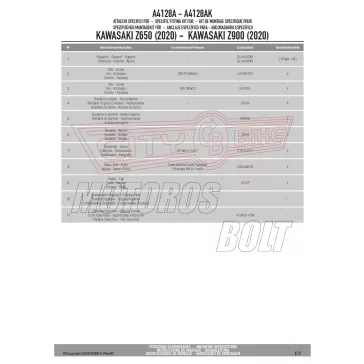   Plexi-szélvédő TARTÓ Kawasaki Z650/Z 900 (2020-2024) GIVI