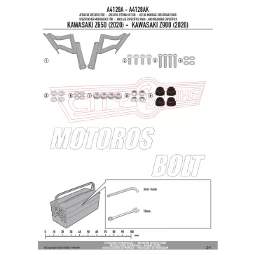   Plexi-szélvédő TARTÓ Kawasaki Z650/Z 900 (2020-2024) GIVI