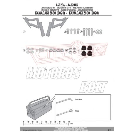 Plexi-szélvédő TARTÓ Kawasaki Z650/Z 900 (2020-2024) GIVI