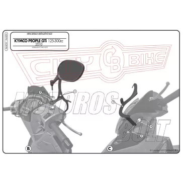   Plexi-szélvédő TARTÓ Kymco People GTI 125-200-300 (10-18) GIVI