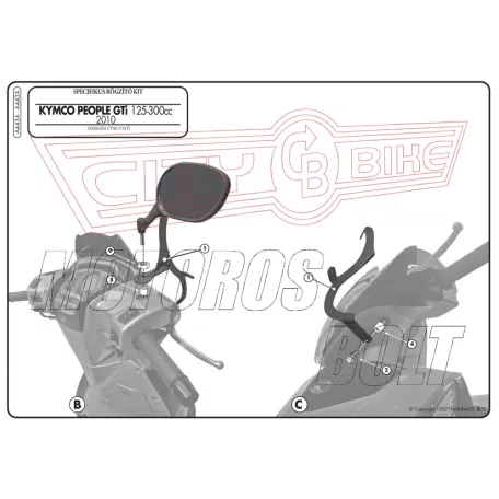 Plexi-szélvédő TARTÓ Kymco People GTI 125-200-300 (10-18) GIVI