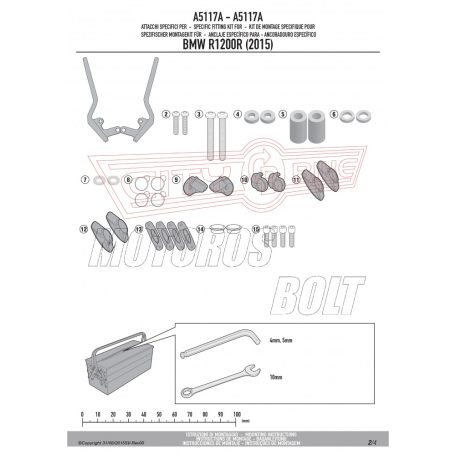 Plexi-szélvédő TARTÓ BMW R 1200 R (2015-2018) GIVI
