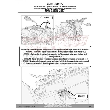 Plexi-szélvédő BMW G 310 R (2017-2023) GIVI Füst színű
