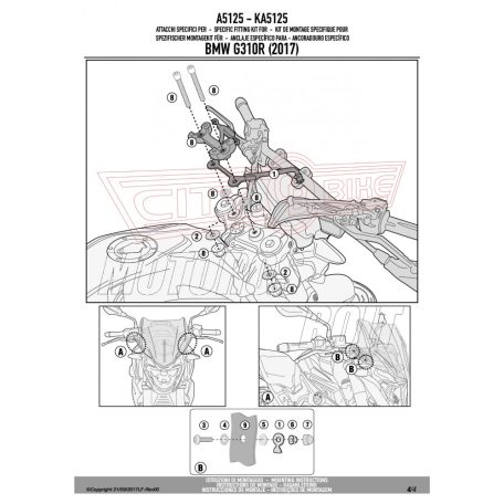 Plexi-szélvédő BMW G 310 R (2017-2023) GIVI Füst színű