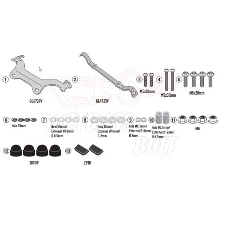 Plexi-szélvédő TARTÓ BMW F 900 R (20-24) GIVI