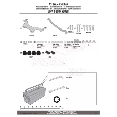 Plexi-szélvédő TARTÓ BMW F 900 R (20-24) GIVI
