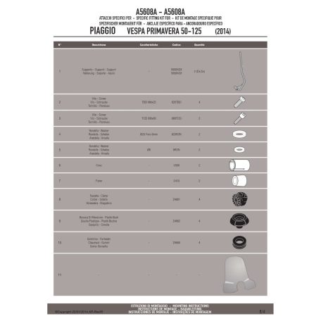 Plexi-szélvédő TARTÓ PIAGGIO VESPA PRIMAVERA 50-125-150 (14-24)
