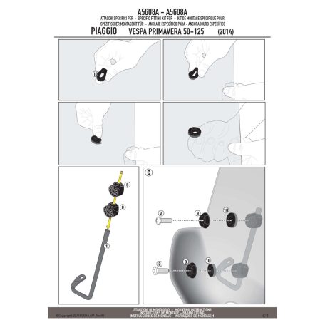 Plexi-szélvédő TARTÓ PIAGGIO VESPA PRIMAVERA 50-125-150 (14-24)