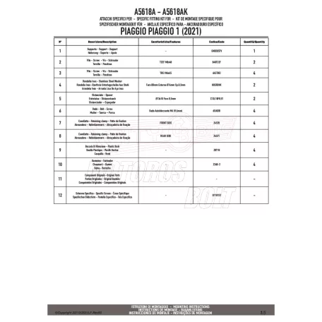 Plexi-szélvédő TARTÓ PIAGGIO 1 / ELETTRICO (21-23) GIVI
