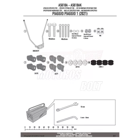 Plexi-szélvédő TARTÓ PIAGGIO 1 / ELETTRICO (21-23) GIVI