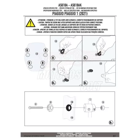 Plexi-szélvédő TARTÓ PIAGGIO 1 / ELETTRICO (21-23) GIVI