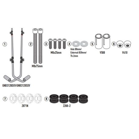 Rögzítő készlet GIVI szélvédőhöz PIAGGIO Vespa GTS 125-300 (2023-2025) / Vespa GTS 310 (2025)