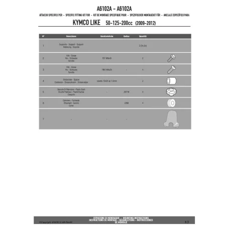Plexi-szélvédő TARTÓ Kymco Like 50-125-200I (09-16) GIVI