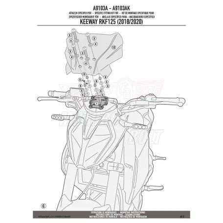 Plexi-szélvédő TARTÓ KYMCO AGILITY 50-125-150-200 / R16+ / S 125 (14-24) GIVI