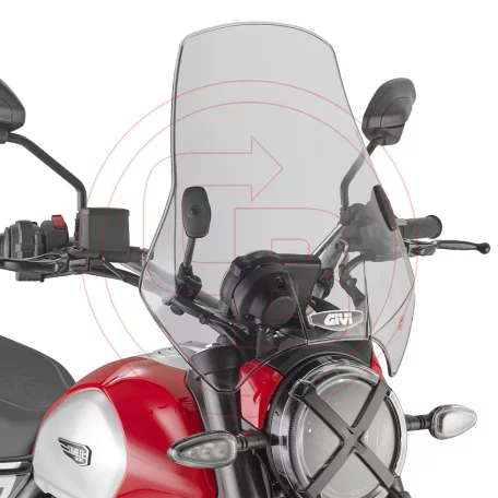 Túraszélvédő kerek lámpás motorokhoz, kormányra fogatható (GIVI)