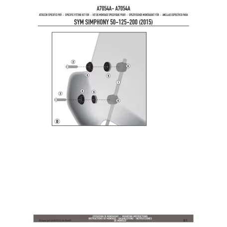 Plexi-szélvédő TARTÓ SYM Symphony ST 50-125-200 (2015-2018) GIVI