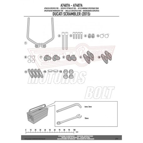 Plexi-szélvédő TARTÓ Ducati Scrambler 400 (2016-2021) / Ducati Scrambler Icon 800 (2015-2023) GIVI