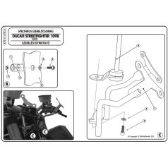   Plexi-szélvédő TARTÓ Ducati Streetfighter 848-1098 (09-15) GIVI