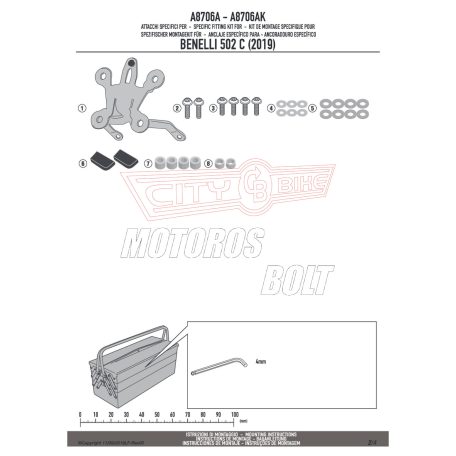 Plexi-szélvédő TARTÓ Benelli 502 C (19-24) GIVI
