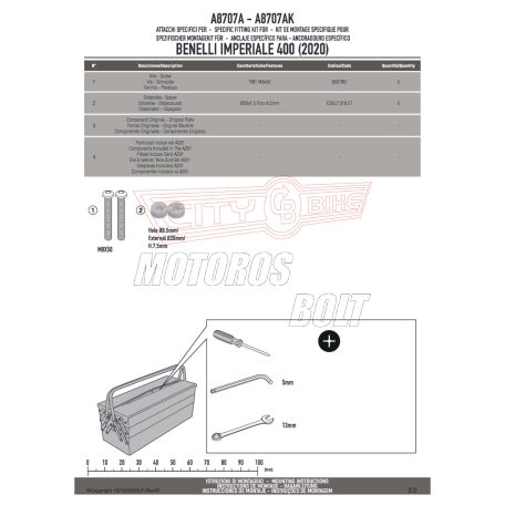 Plexi-szélvédő TARTÓ Benelli Imperiale 400 (2020-2024) GIVI