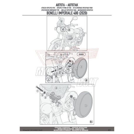 Plexi-szélvédő TARTÓ Benelli Imperiale 400 (2020-2024) GIVI