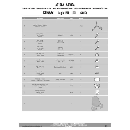 Plexi-szélvédő TARTÓ Keeway Logik 125-150 (2013-2015) GIVI